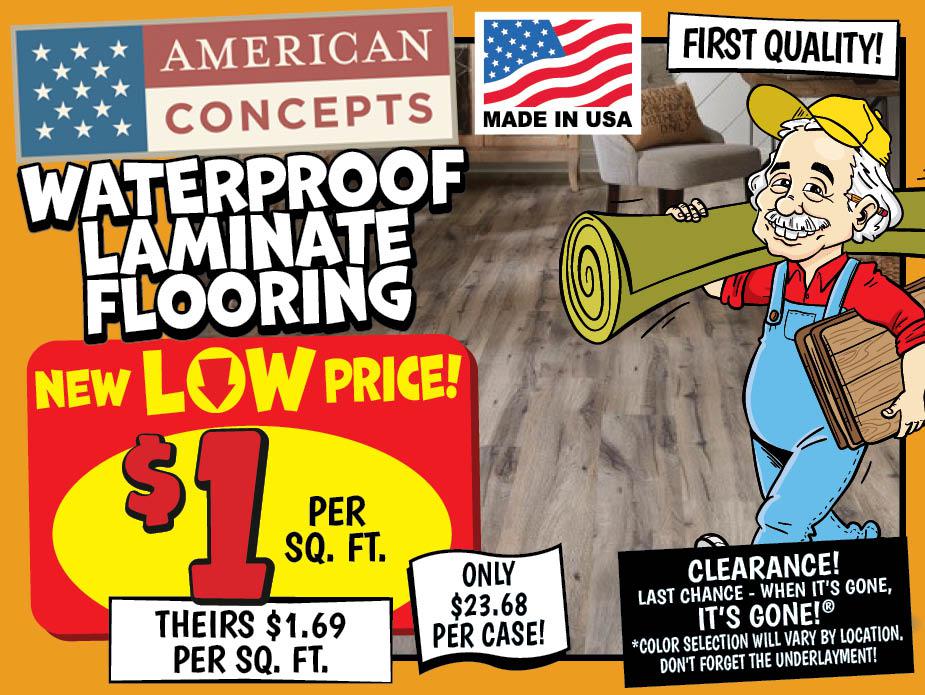 Waterproof laminate flooring bargain deals at Ollie's Bargain Outlet