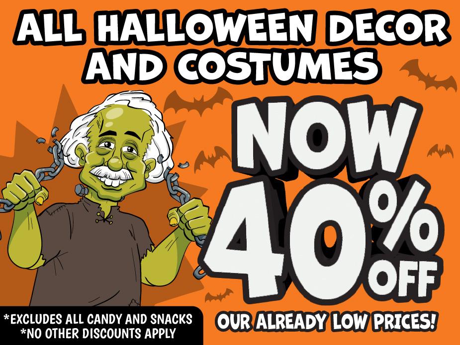 40% Off Halloween Decor & Costumes