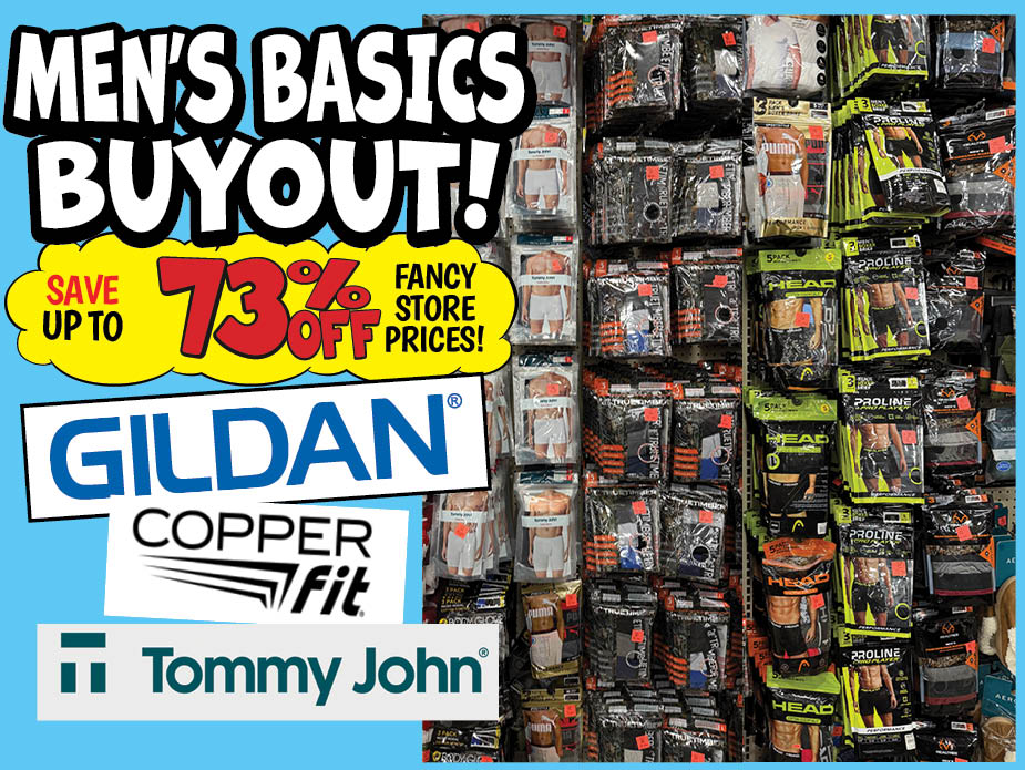 Men's Basics Buyout! Save up to 73% off fancy store prices!