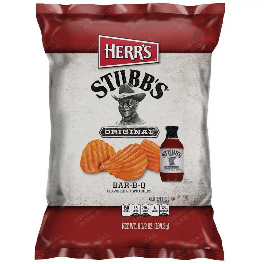 Herr&#39;s Stubb&#39;s Original Bar-B-Q Flavored Potato Chips 6.5 oz.