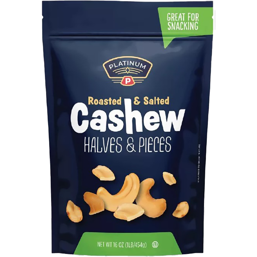 Platinum Cashew Halves & Pieces 16 oz. 