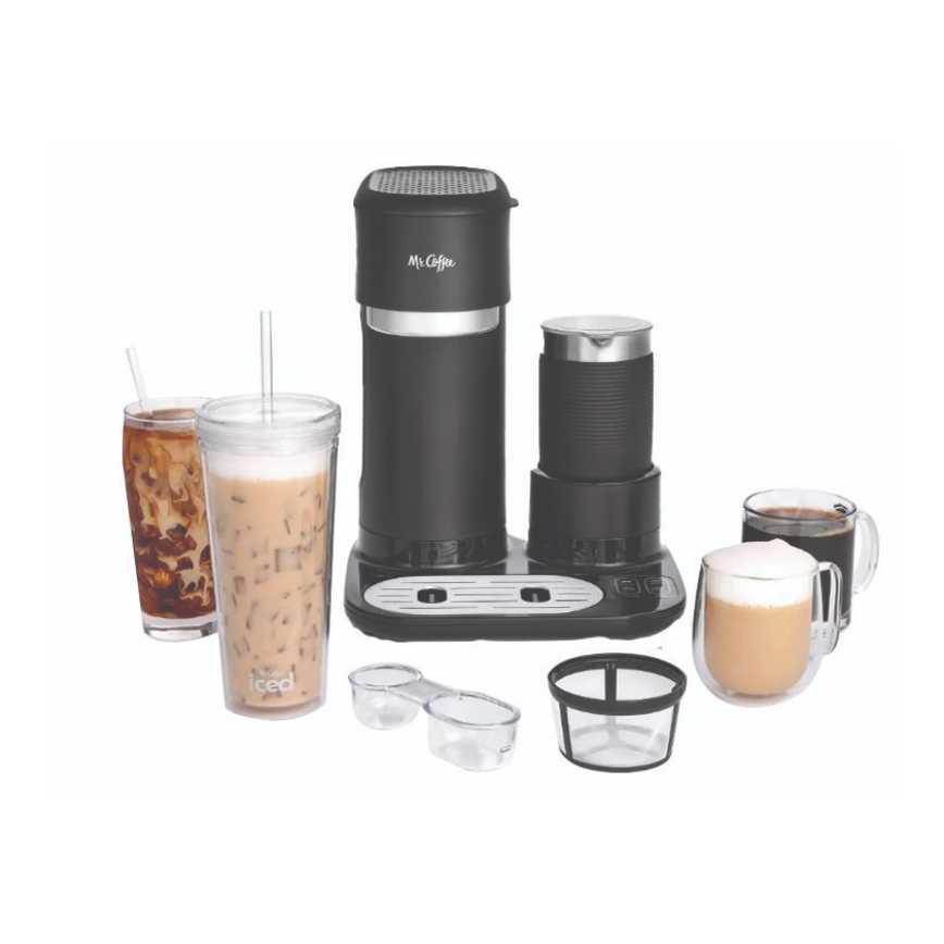 Mr. Coffee 4-in-1 Single Serve Latte, Iced & Hot Coffee Maker