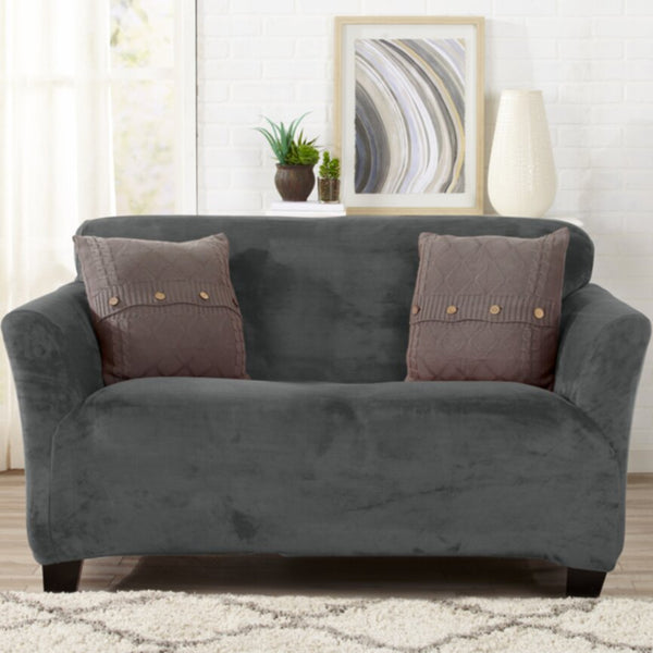 Cannon Velvet Plush Sofa Stretch Cover - Ollie's Bargain Outlet
