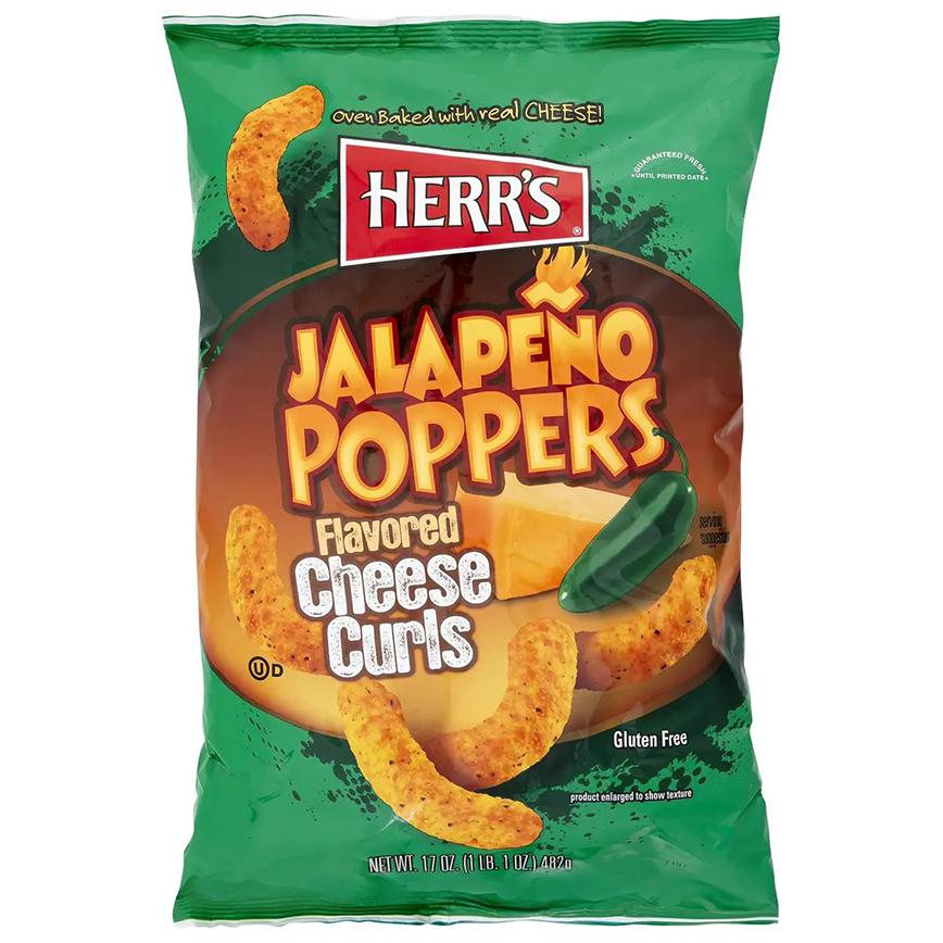 Herr's Jalapeno Poppers Flavored Cheese Curls 17 oz. 
