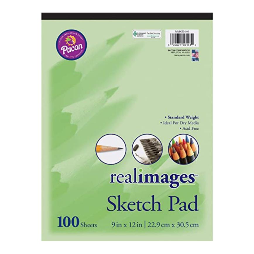 Realimages 100 Sheet Sketch Pad  9" x 12" 