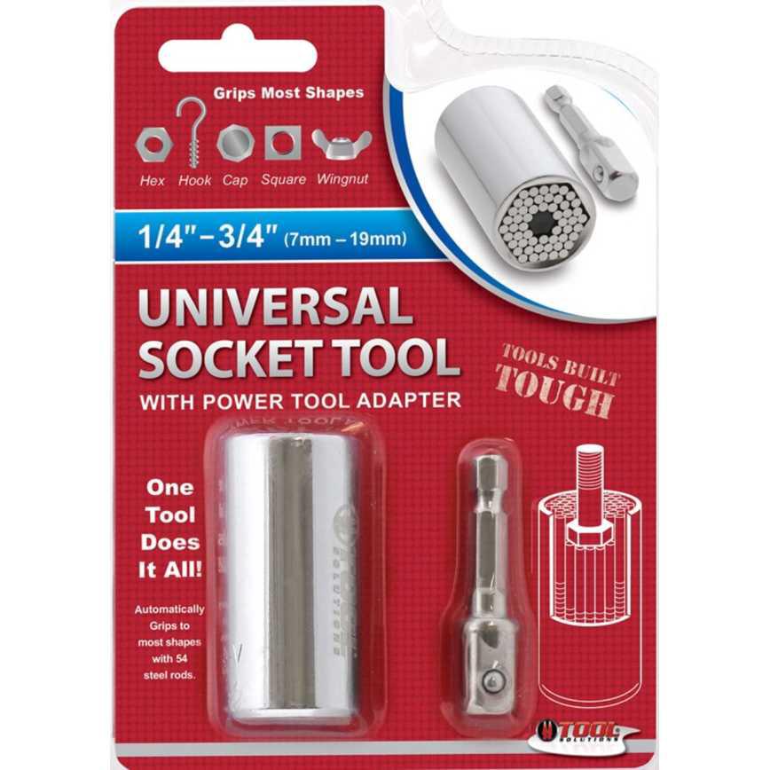 Universal Socket Tool With Power Tool Adapter 1/4"-3/4" 