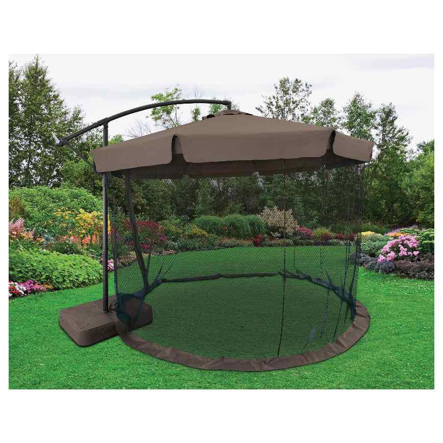 Sarasota Breeze Offset Umbrella With Screen 10'