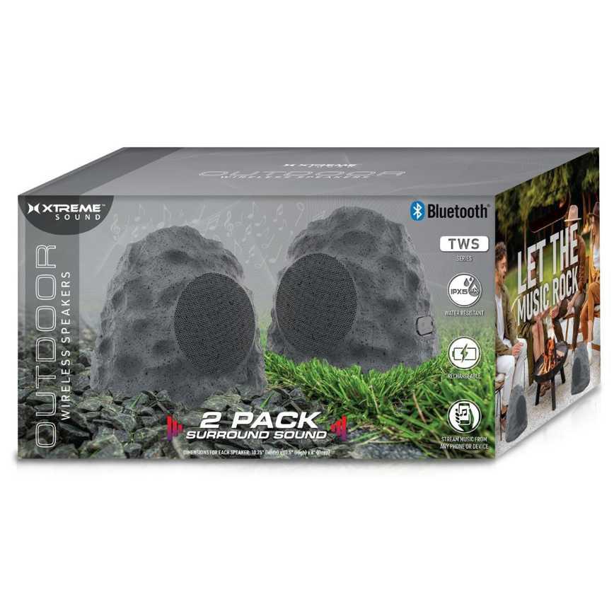 Xtreme Sound Bluetooth Outdoor Wireless Rock Speakers 2 pk.