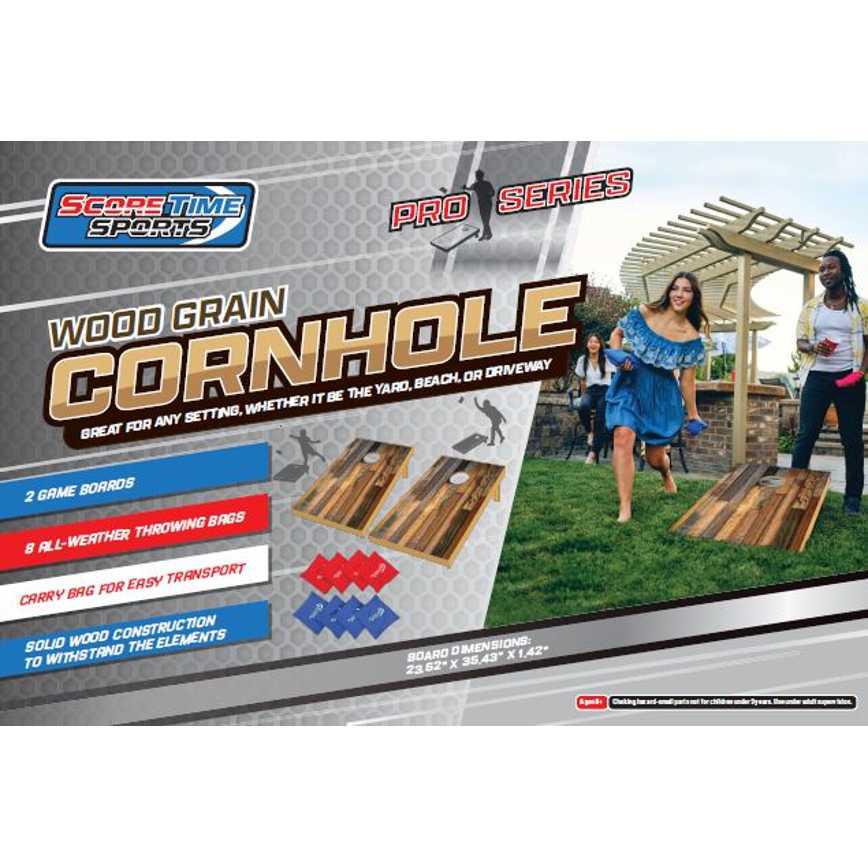 Score Time Sports Wood Grain Cornhole