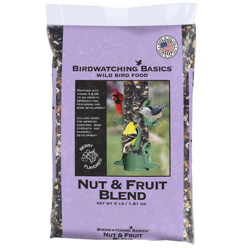Birdwatching Basics Wild Bird Food Nut & Fruit Blend 4 Lb.