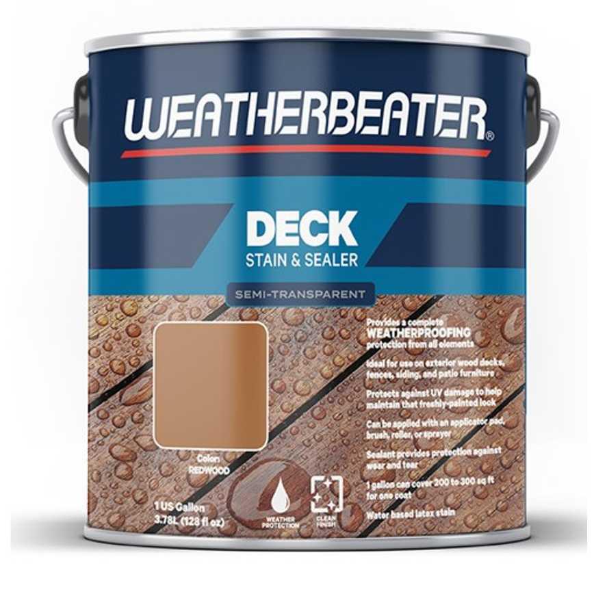 Weatherbeater Deck Stain &amp; Sealer Redwood 1 Gal.
