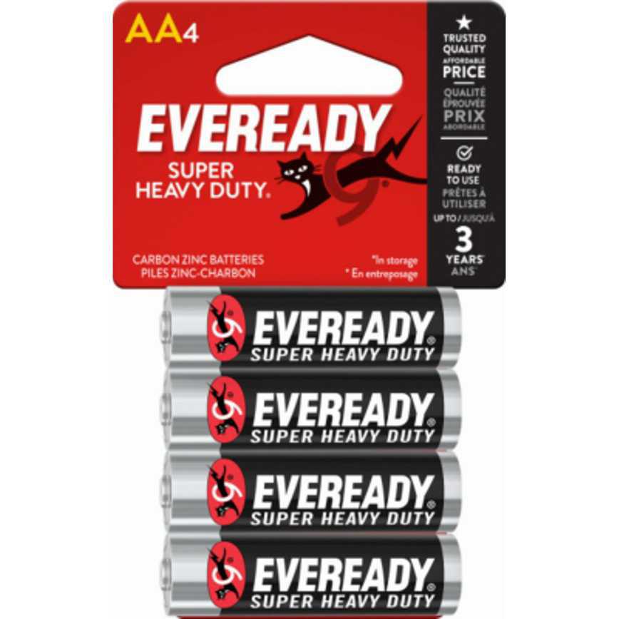 Eveready Super Heavy Duty AA Batteries 4 pk.