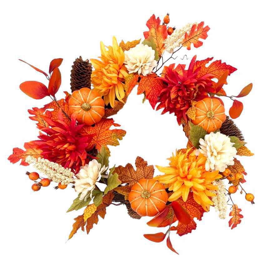Harvest Leaf Wreaths 22"
