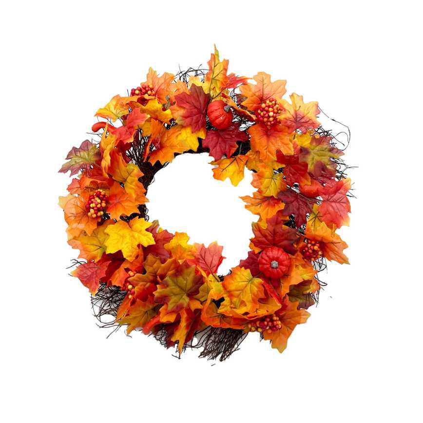 Harvest Leaf Wreaths 22"