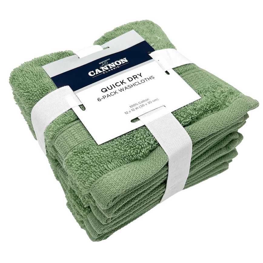 Cannon Quick Dry Washcloths Set 6 pk.