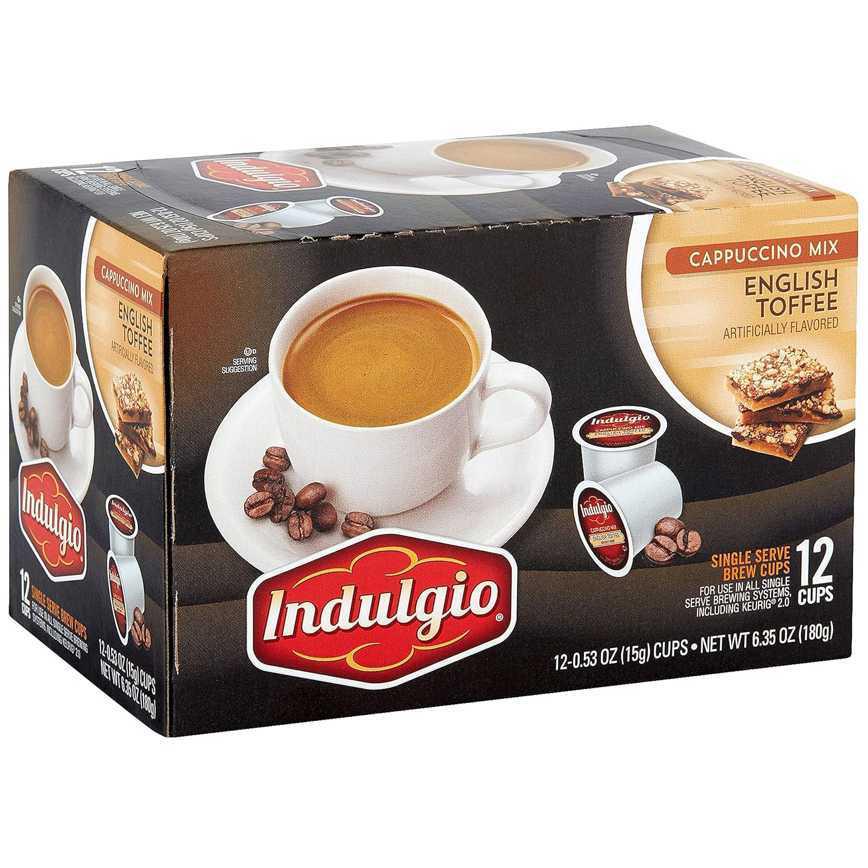 Indulgio Cappuccino Mix English Toffee 12 ct.