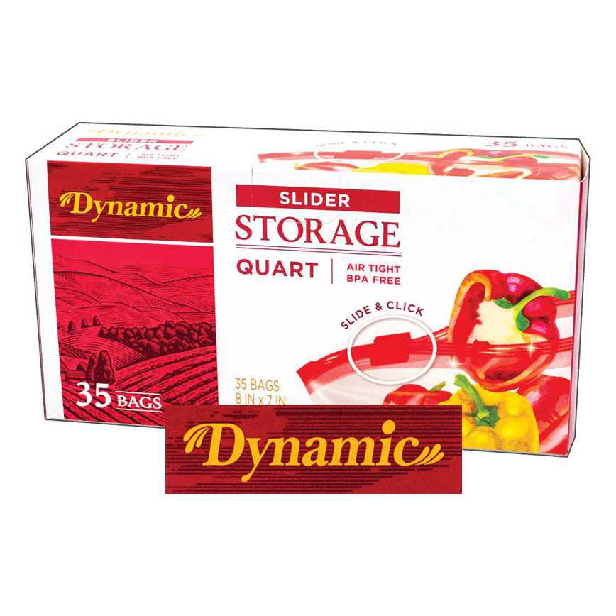 Dynamic Quart Storage Slider Bags 35 ct.