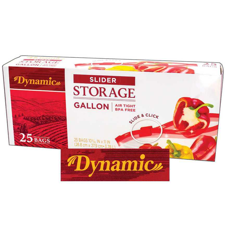 Dynamic Gallon Storage Slider Bags 25 ct.