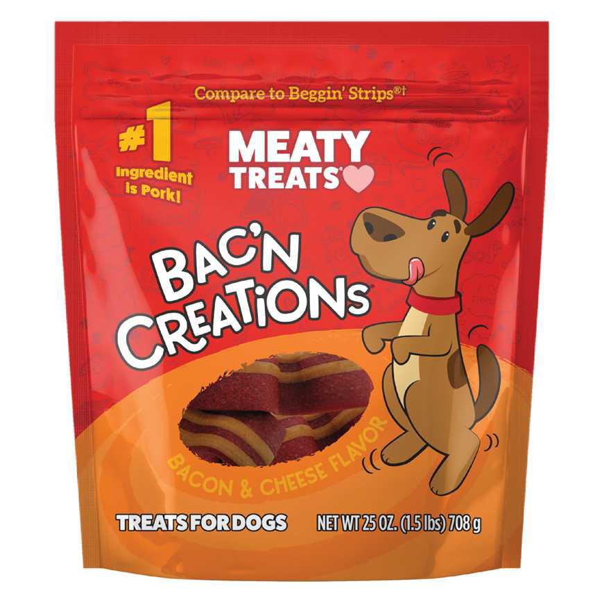 Bac 'n Creations Treats for Dogs Bacon &amp; Cheese 25 oz.