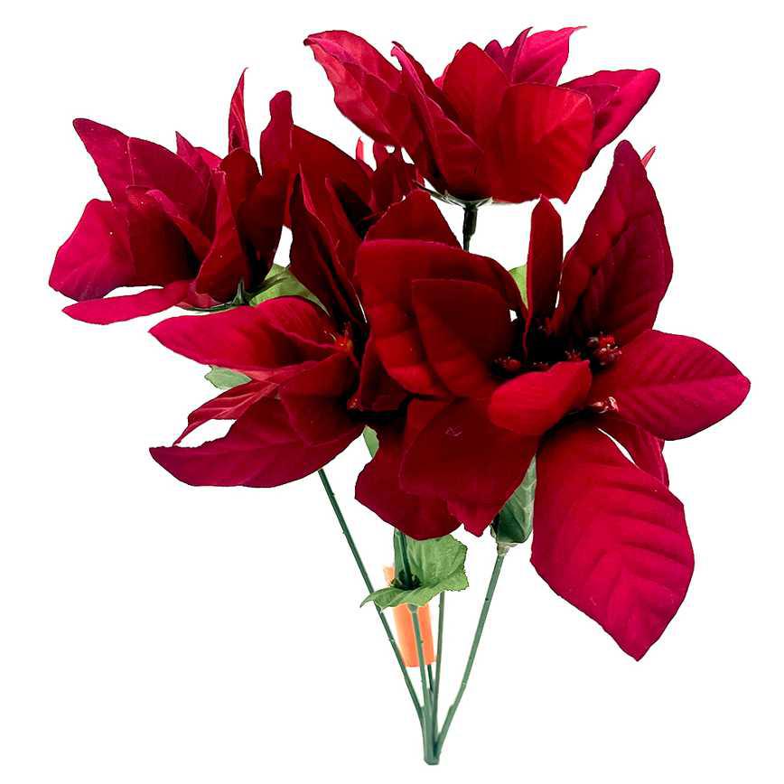 Small Holiday Poinsettia Bushes 13"