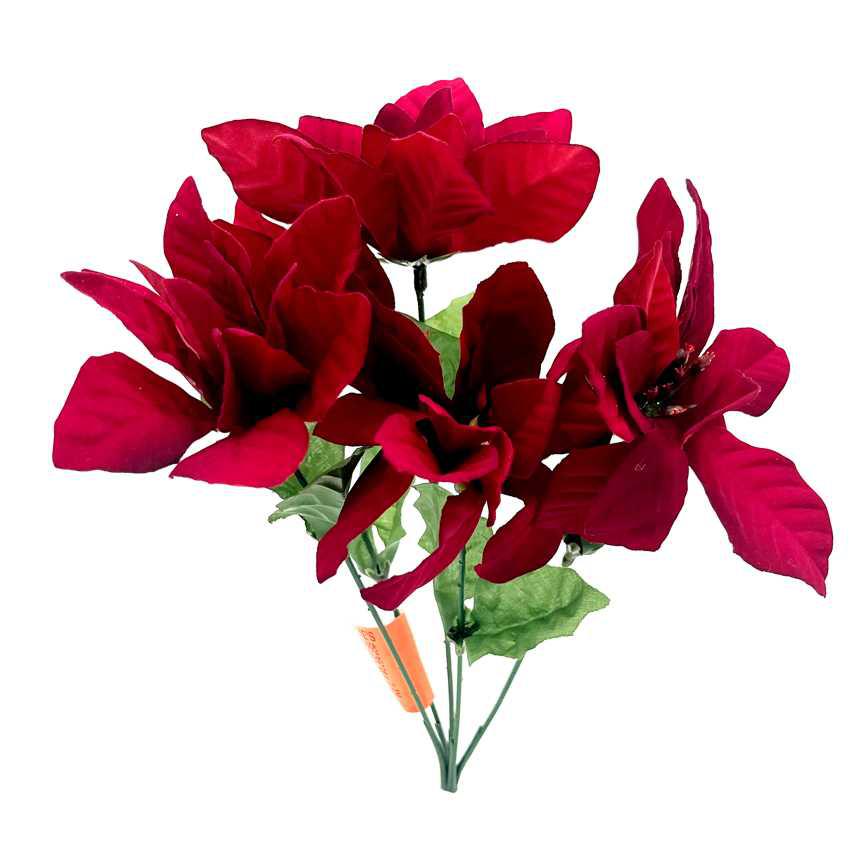 Small Holiday Poinsettia Bushes 13"