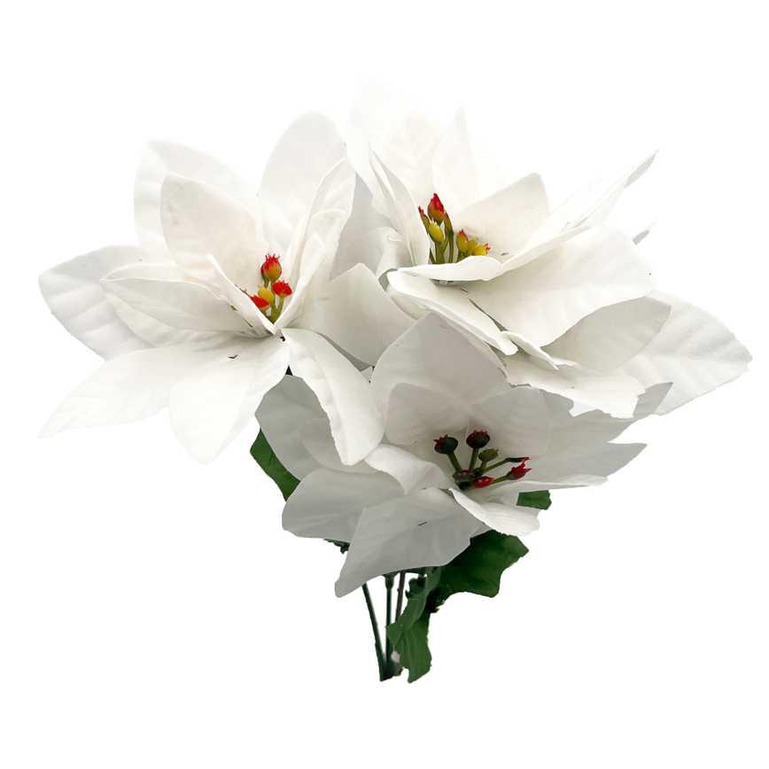Small Holiday Poinsettia Bushes 13"