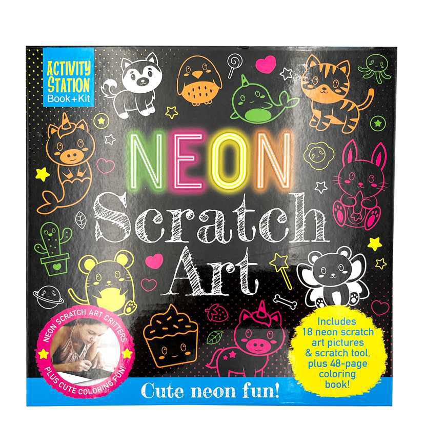 Scratch Art Book & Activity Kit Neon