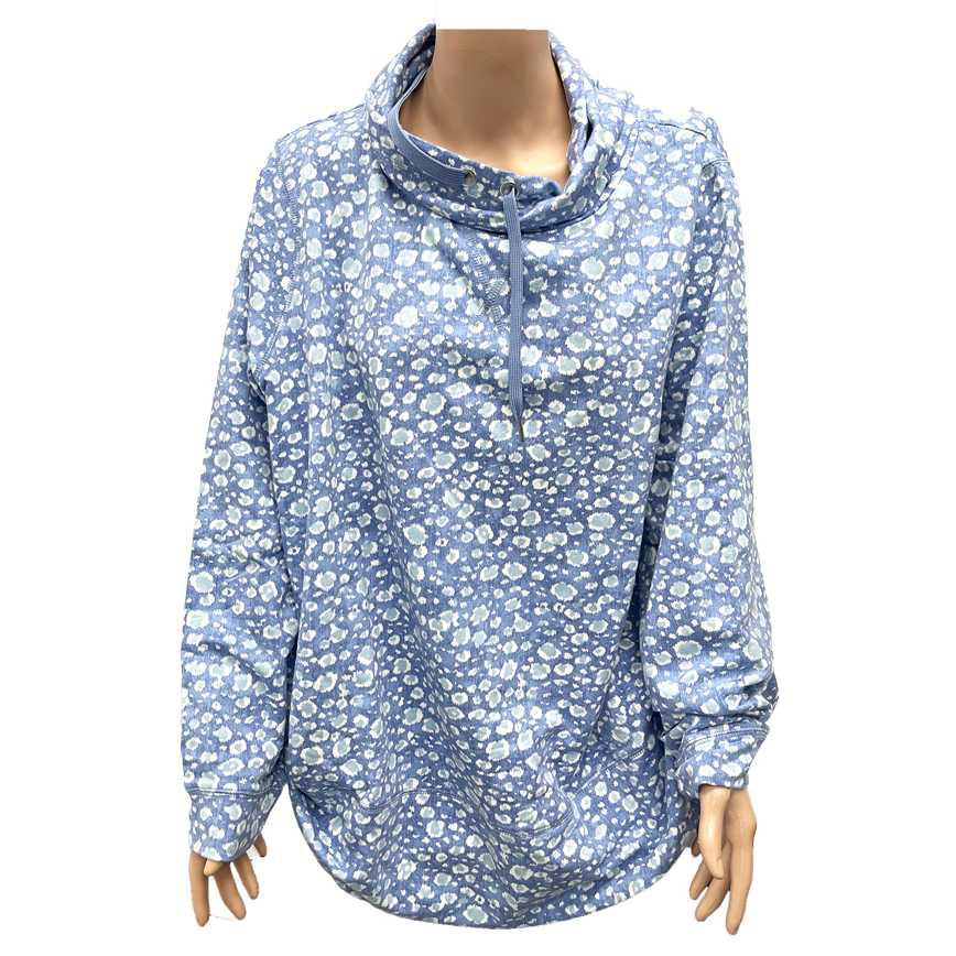 Isaac Mizrahi Soho French Terry Funnel Neck Pullover