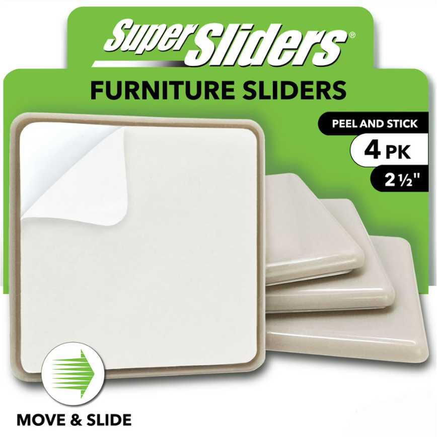Super Sliders Square Self Stick Furniture Sliders 4 pc. 2.5"