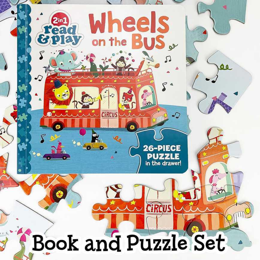 Wheels on the Bus Book & Puzzle Set