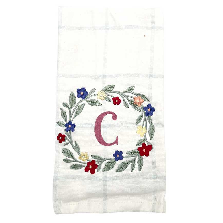 Embroidered Monogram Kitchen Towel