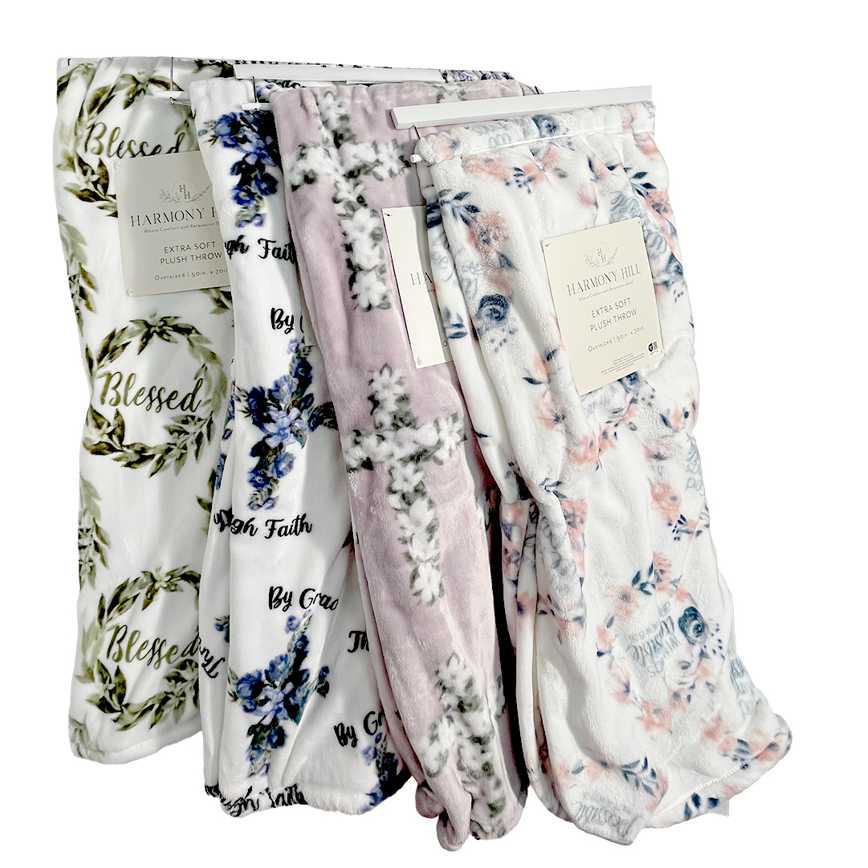 Inspirational Plush Throws 50" x 70"