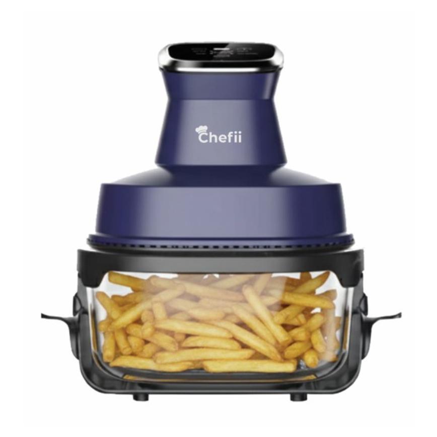 Chefii Digital Glass Air Fryer Navy Blue 5-Quart 