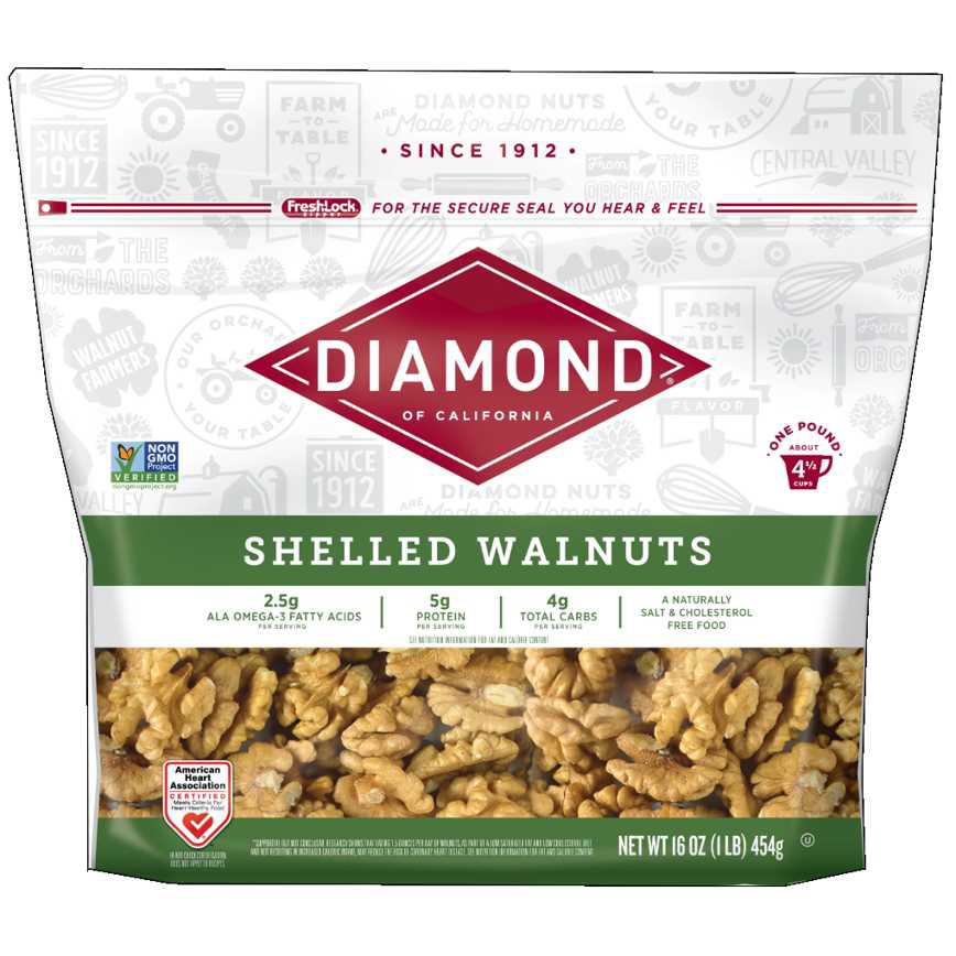 Diamond of California Shelled Walnuts 16 oz.