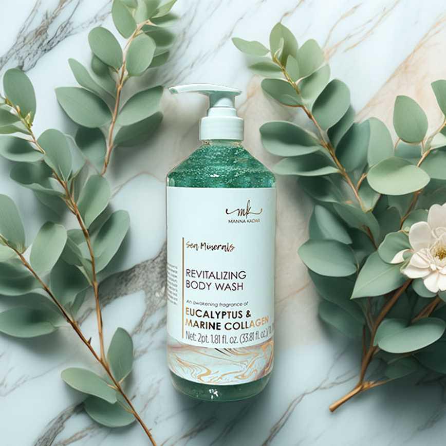 Manna Kadar Beauty Revitalizing Body Wash Eucalyptus &amp; Marine Collagen 33.8 oz.
