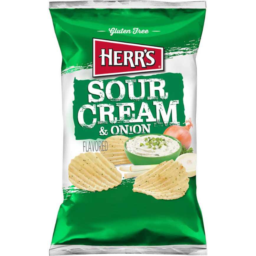 Herr's Potato Chips Sour Cream &amp; Onion 7 oz.