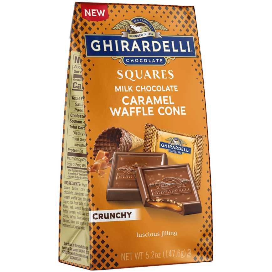 Ghirardelli Chocolate Squares Milk Chocolate Caramel Waffle Cone 5.2 oz.
