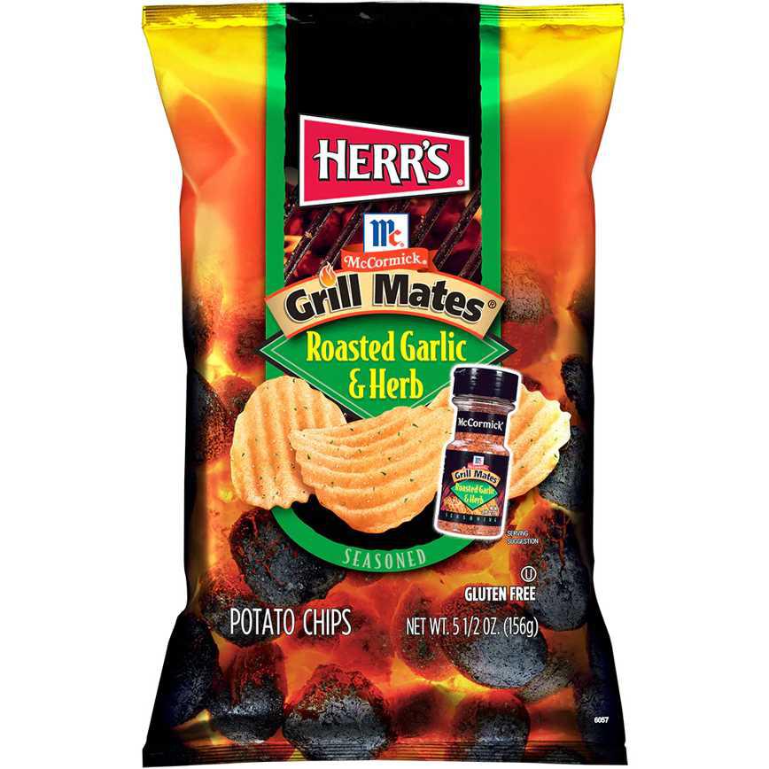 Herr's Chips Grill Mates Roasted Garlic & Herb 5.5 oz.
