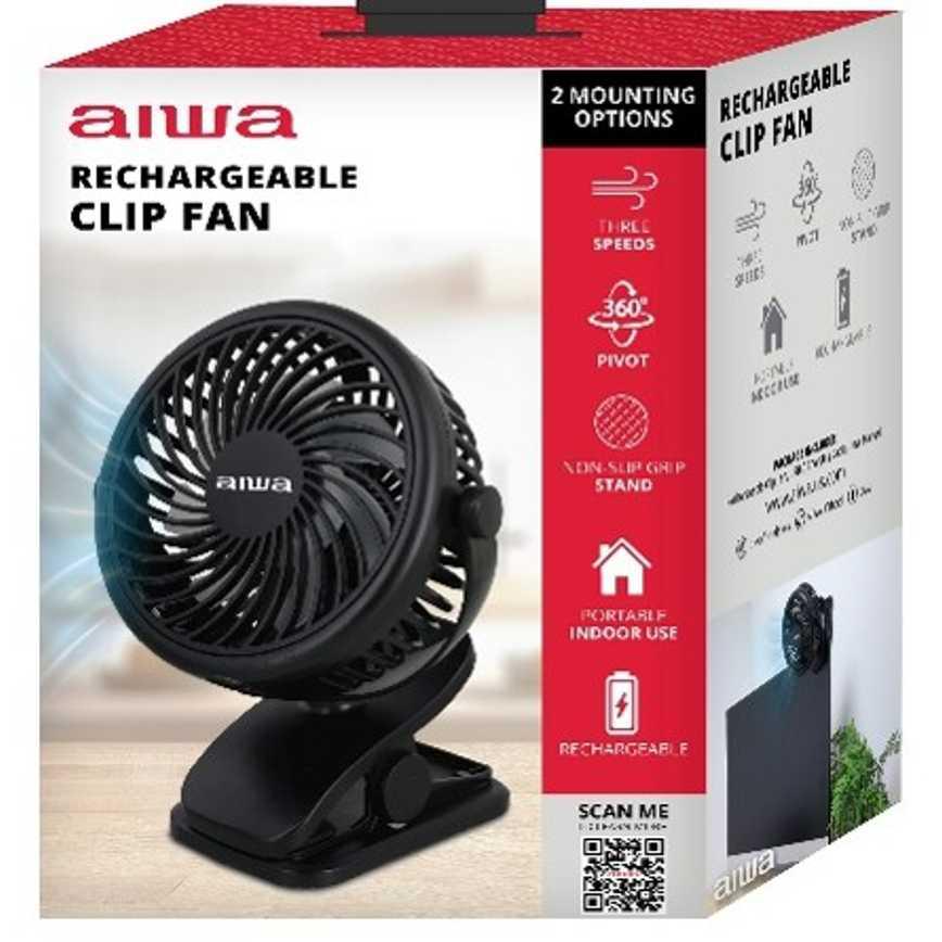 Aiwa Rechargeable Mini Clip Fan