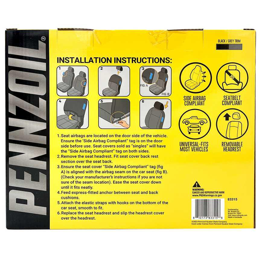 Pennzoil Seat Covers 2 pk.