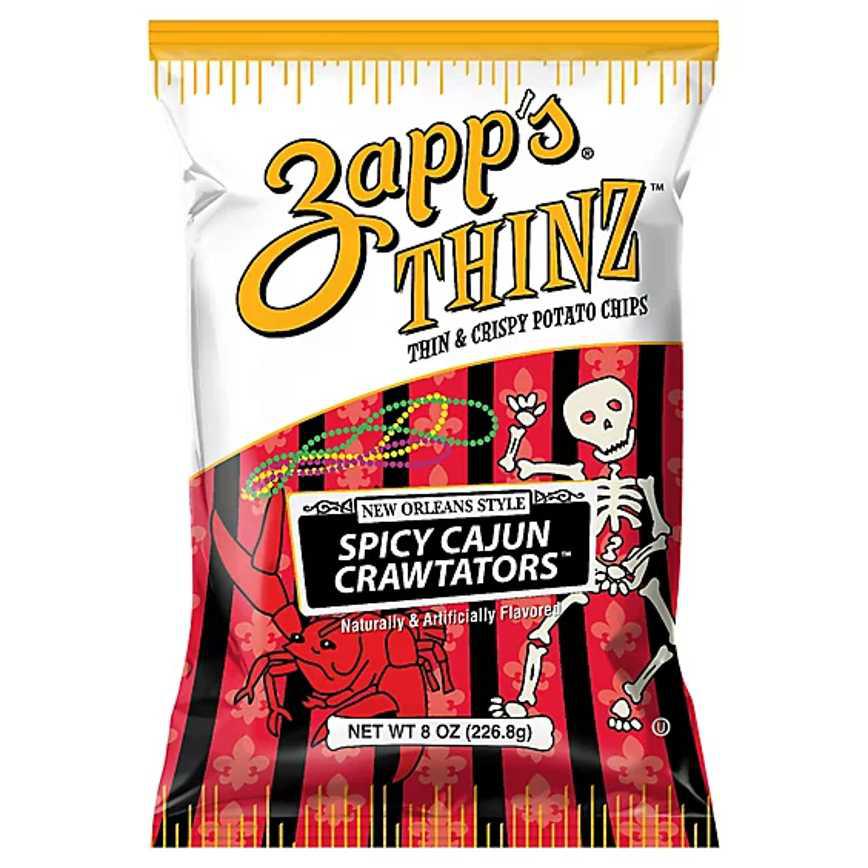 Zapps Thinz Potato Chips Spicy Cajun Crawtators 8 oz.