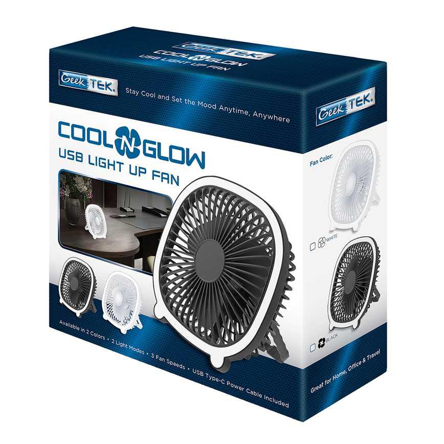 Geek Tek Cool N' Glow Light-Up Fan