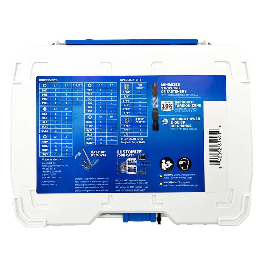 Hart Impact Driver Bit Set 65 pc.