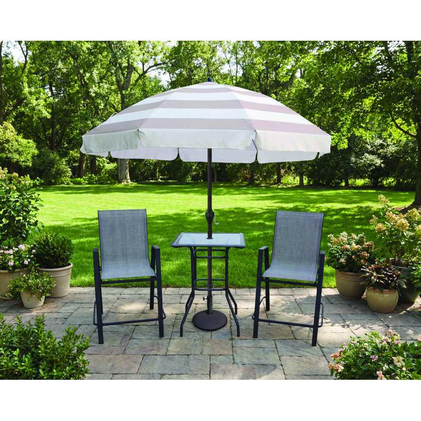 home depot small patio furnitures w umbrella on small patio PHI VILLA 7pc Dining Set with Umbrella, Swivel Wicker Chairs lasting outdoor use Patio Stuff | Patio Furniture
