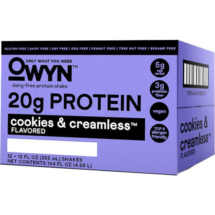 Owyn Protein Shakes Cookies &amp; Creamless 12 pk. 12 oz.
