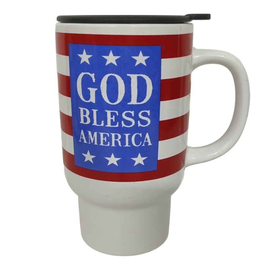 Patriotic Ceramic Travel Mug 18 oz.
