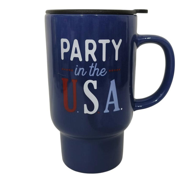 Patriotic Ceramic Travel Mug 18 oz. - Ollie's Bargain Outlet