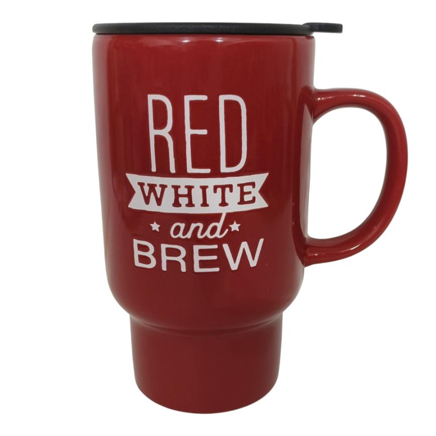 Patriotic Ceramic Travel Mug 18 oz.