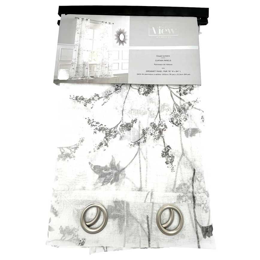 Fashion Grommet Panel Pair Metallic Embroidered