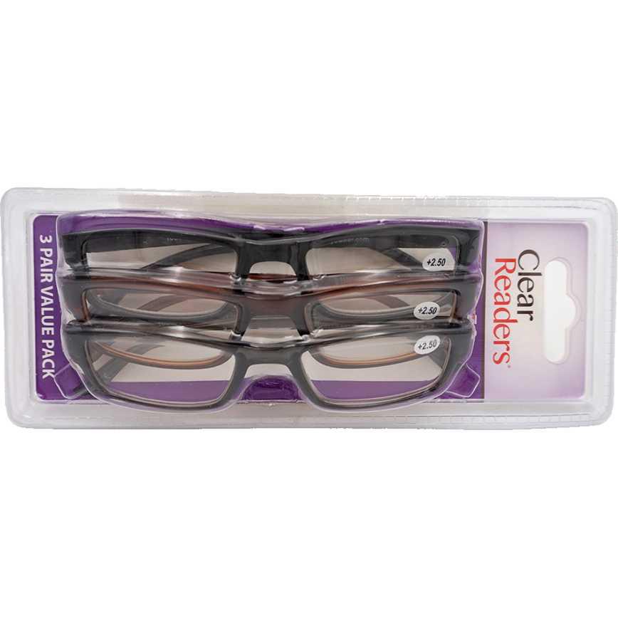Clear Readers Reading Glasses 3 pk.